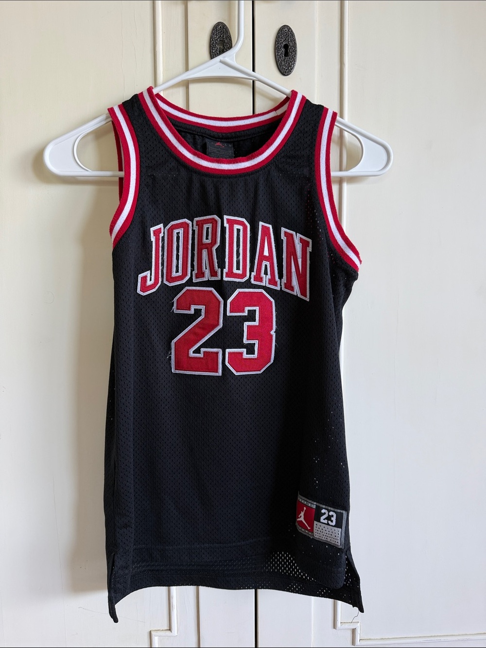 Jordan Black & Red No. 23 Basketball Jersey